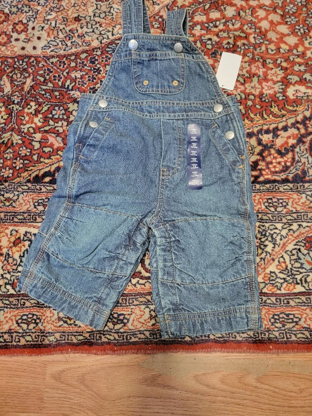 NWT Gap baby Denim Overalls Linen in soft Cotton Size
